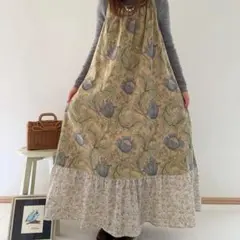 handmadeウィリアムモリス.ピンパーネル生地ワンピース free - メルカリ