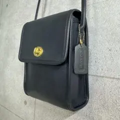 希少 美品 OLD COACH ターンロック ミニショルダー USA製 ネイビー