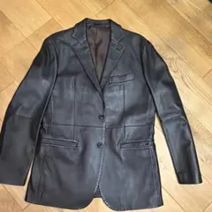 セール　黒レザージャケット シングルボタン