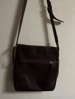 LILY ダークブラウン レザー ショルダーバッグ　本革