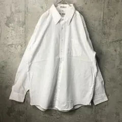 B1176古着　シャツ　長袖　白　紫　グレー　90s Y2K