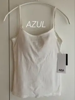 新品タグ付 AZUL BY MOUSSY カップ付 リブキャミソール M/L 白のサムネイル