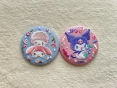 刺繍缶バッジ“マイメロ・ピアノ”＆刺繍缶バッチ2“クロミ”