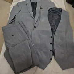 グレー ストライプ スーツ スリーピースセット