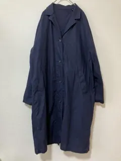 UNIQLOリネンコットンショップコート ネイビーのサムネイル
