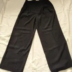 【Spick＆Span】シルキードレープ2タックワイドパンツ 黒 36