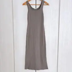 GU リブニットワンピース ノースリーブ ジーユー M グレー ワンピース