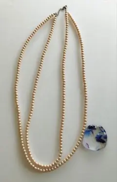 フェイクパールネックレス　ロング