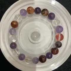 水晶、ライモナイト、アメジスト多宝ブレス約10㎜内径17.5㎝