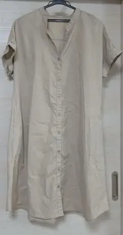 GU ベージュ シャツワンピース 半袖