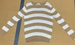 BACK NUMBER ケーブルニット M ホワイト×ベージュ　カシミヤ