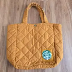 スターバックス キルティングトートバッグ マスタード
