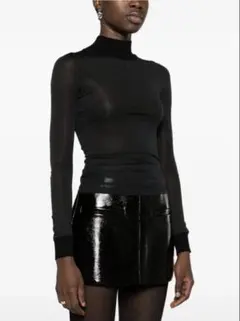 courreges クレージュ ブラック シースルートップス　ハイネックのサムネイル