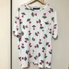 ローリングクレイドル 総柄 ホワイト半袖Tシャツ Lサイズ ロリクレのサムネイル