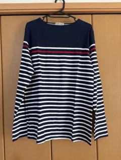 ストライプ長袖カットソー ネイビー/ホワイト