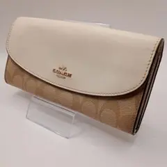 COACH コーチ 長財布 シグネチャー ラウンドジップウォレット ホワイト