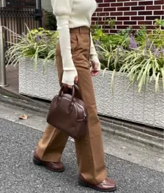 WEGO/チノテーパードパンツ/ブラウン