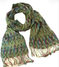 カラフル ミックスカラー ストール マフラー フリンジ 新品タグ付き