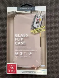 iPhone 16用 9Hガラス フリップケース　ピンク　新品　未使用　ヨドバシ