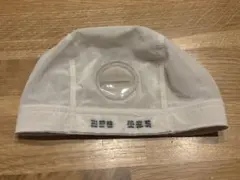 ルネサンス　水泳キャップ　帽子　白　ワッペン　スイミングスクール　Mサイズ