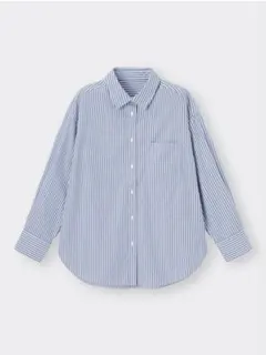 GUストライプオーバーサイズシャツ　M