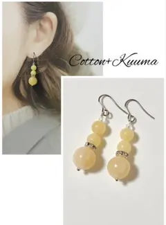 希望・成功⭐︎カルサイトと水晶の揺れるピアス