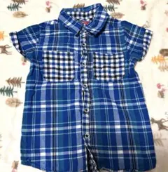 3枚300円　サイズ110 襟付き　チェック柄　半袖シャツ　男の子・女の子兼用のサムネイル