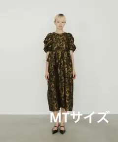 新品未使用】アンドレスド ジャガードワンピース グレー Mサイズ