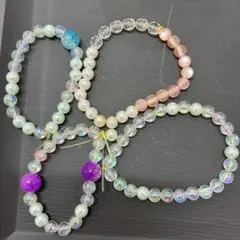 多色ビーズブレスレットセット（4本）