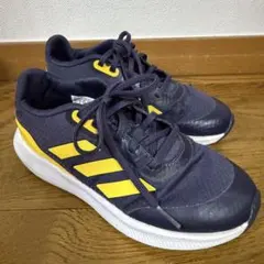 【美品】adidas 21cm アディダス キッズスニーカー ネイビー✖️イエロー