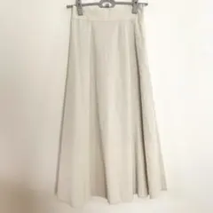 GU ジーユー　リネンブレンド　フレアロングスカート　Sサイズ ベージュ