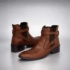 Y2K✨ RED COVER Brown Belt Chelsea Bootsのサムネイル