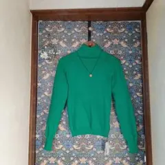 GRL グリーンタートルネックセーター
