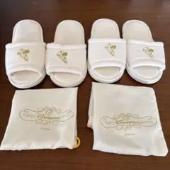 ディズニーランドホテル　ミッキーロゴ　スリッパ 大2足・小2足セット