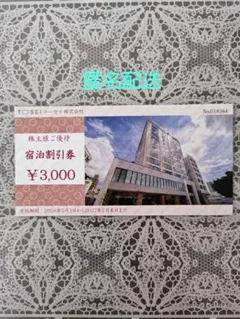 トーセイ株式会社 株主優待宿泊割引券 3,000円分のサムネイル