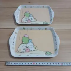 すみっこぐらし メラミンミニトレイ　ベージュ　2点セット