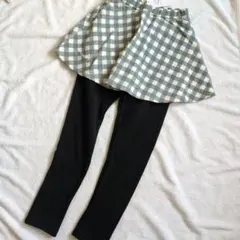 新品★ever closet 140 裏起毛 ストレッチスカッツ チェック