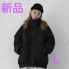 新品しまむら × hideka 止水ジップ使いブルゾン 黒L ブラック