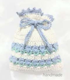 ハンドメイド 巾着 チューリップ 編み物 かぎ針編み