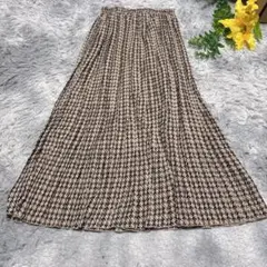 チル アナップ 幾何学 プリーツスカート ロング丈 (F) レトロ モード 総柄のサムネイル