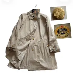 人気✨ヴィンテージ✨バーバリー　金ボタン　ノバチェック ステンカラーコート