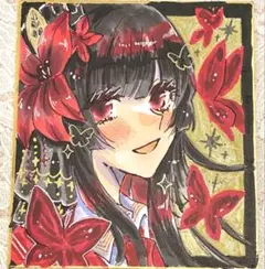 まのさば　魔法少女ノ魔女裁判　二階堂ヒロ　色紙　手描きイラスト　ファンアート