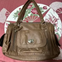 2wayブラウン ショルダーバッグ 合成皮革