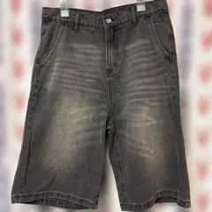 ブラックデニムショートパンツ