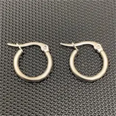 チャンキーフープピアス 両耳ペア シルバー