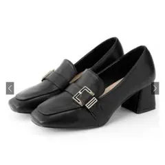GRL スクエアトゥフレアヒールレザーローファー ［gd1368］23cmのサムネイル