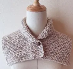 つけ襟風ミニマフラー　ライトベージュ ♪ ハンドメイド