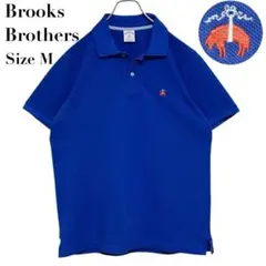 美品✨ブルックスブラザーズ ポロシャツ 半袖 刺繍ロゴ ブルー M 鹿の子