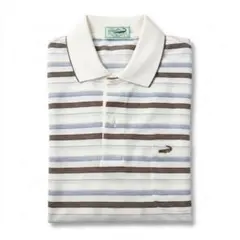 【新品未使用】クロコダイル 半袖ポロシャツ Lサイズ ボーダー 春夏 スポーツ