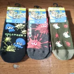 新品未使用　スプラトゥーン3 　キッズ靴下　15〜20センチ　3足セット